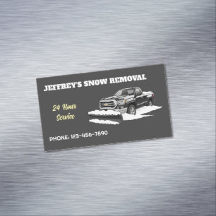 Snow Plowing Business Card Magnet