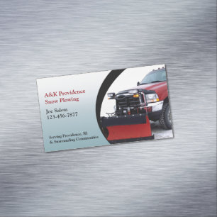 Snow Plowing Business Card Magnet