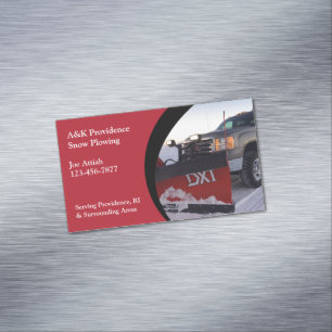 Snow Plowing Business Card Magnet