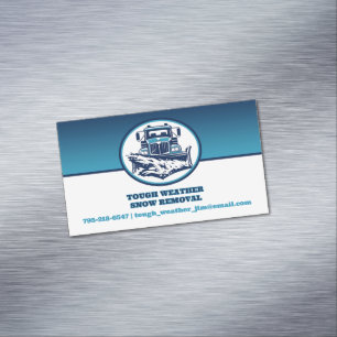 Snow Plowing Business Card Magnet