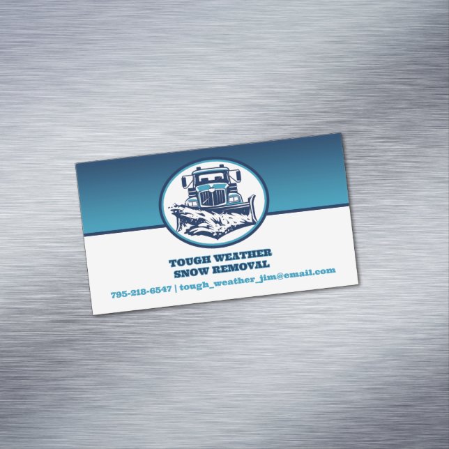 Snow Plowing Business Card Magnet (In Situ)