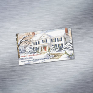 Snow Plowing Business Card Magnet