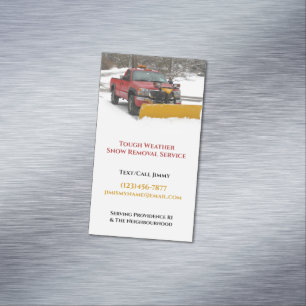 Snow Plowing Business Card Magnet