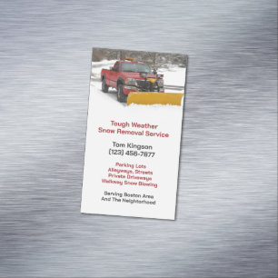 Snow Plowing Business Card Magnet