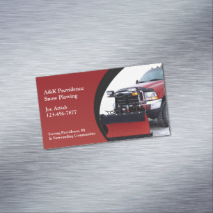Snow Plowing Business Card Magnet