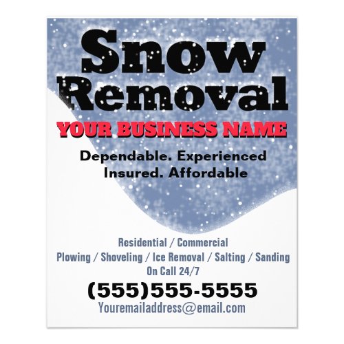 Snow Plowing Business Snow Removal Advertising Flyer