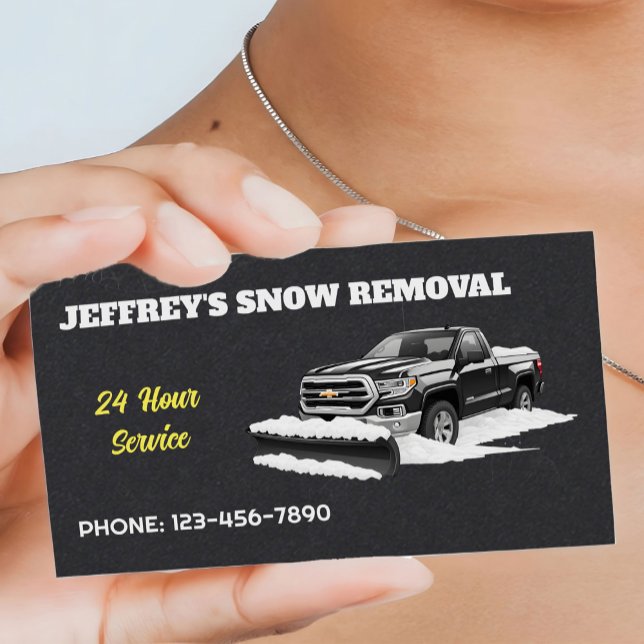 Snow Plowing Premium Business Card (Snow Removal Cards)