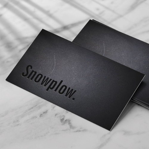 Snow Plowing Professional Black Minimalist Business Card