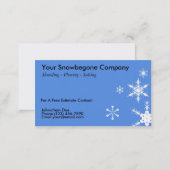 Snow Plowing, Removal Business Card (HORIZONTAL BL (Front/Back)