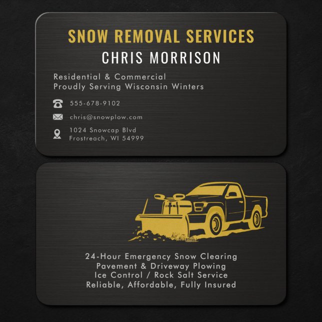 Snow Plowing Service Business Card (Creator Uploaded)