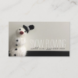 Snow Plowing Service Snowman Photo Business Card