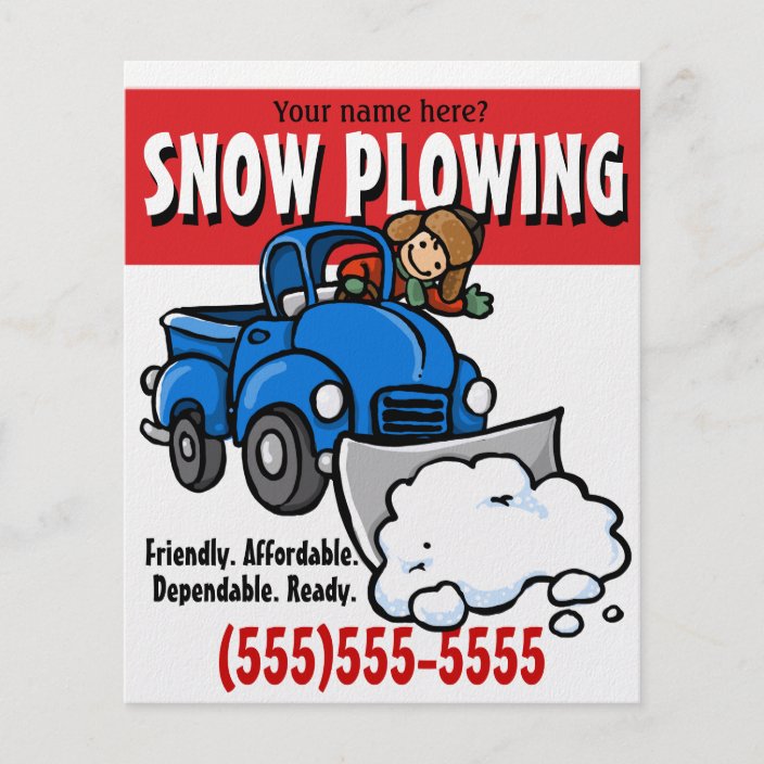 Snow Plowing. Snow Removal Business Service. Flyer