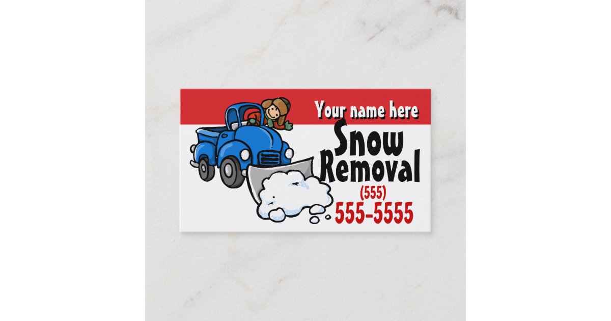 Snow Plowing.Snow Removal Promotional card Zazzle