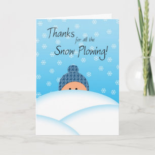 Snow Plowing Thanks Letterpress Thank You Card