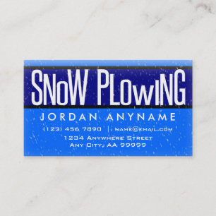Snow Plowing With Snow Falling Business Card
