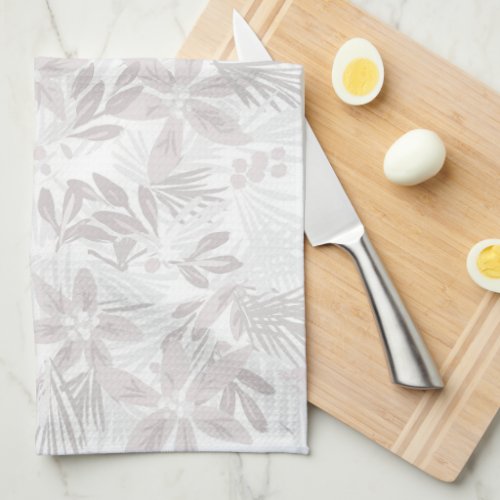 Snow poinsettia pattern kitchen towel