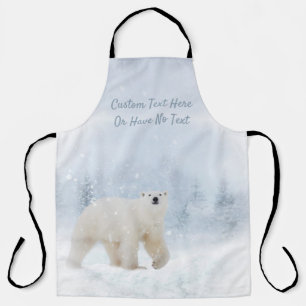 Snow Polar Bear Winter Woodland Snowy Forest Apron