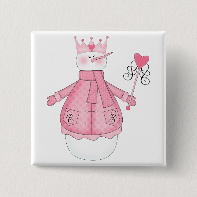 Snow Princess Holiday Tshirts and Gifts Button (Front)