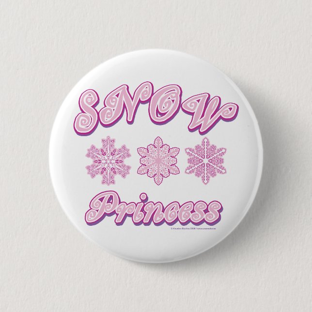 Snow-princess-on-Dark Button (Front)