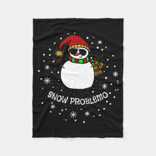 Snow Problemo Funny Christmas Snowman Fleece Blanket