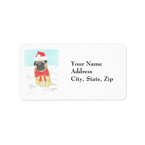 Snow Pug Address Label