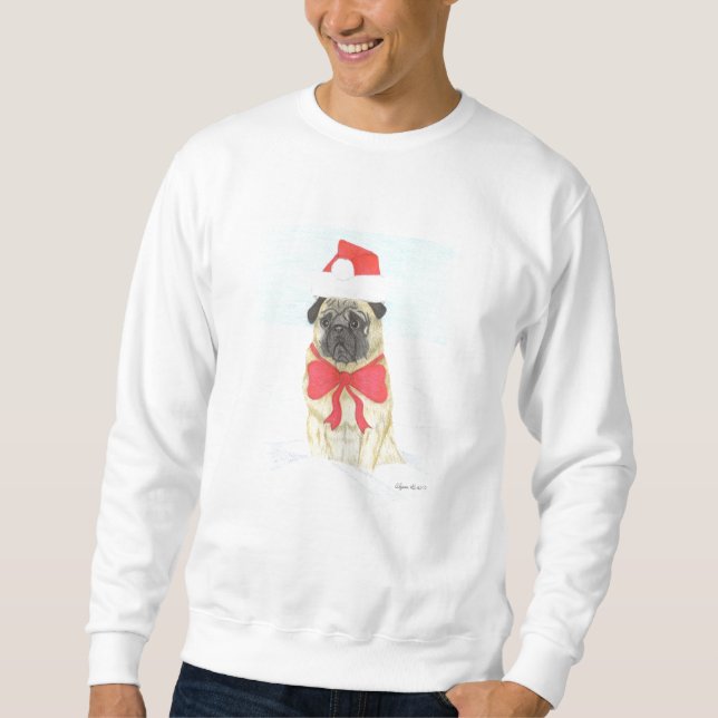 Snow Pug Men's Sweatshirt (Front)