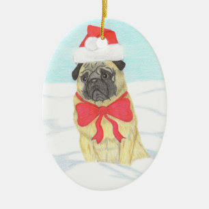Snow Pug Ornament