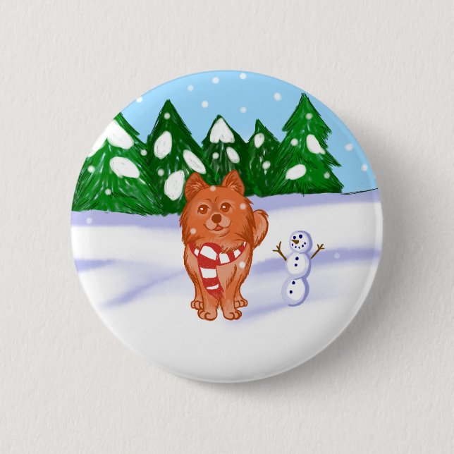 Snow Puppy Button (Front)