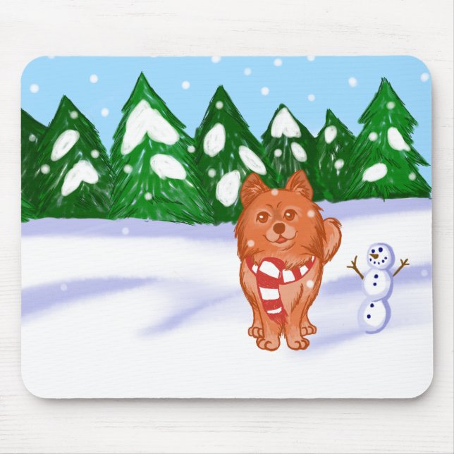 Snow Puppy Mouse Pad (Front)