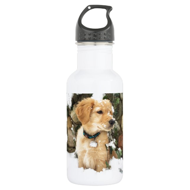 Snow Puppy Stainless Steel Water Bottle (Front)