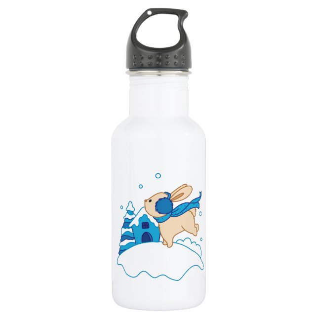 Snow Puppy Winterland Water Bottle (Front)