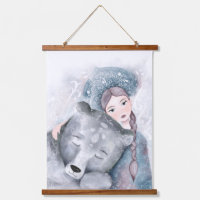 Snow Queen and Polar Bear in Soft Watercolor