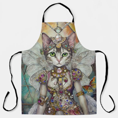 Snow Queen Cat of the Butterfly Wing Brigade Apron