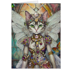 Snow Queen Cat of the Butterfly Wing Brigade Card