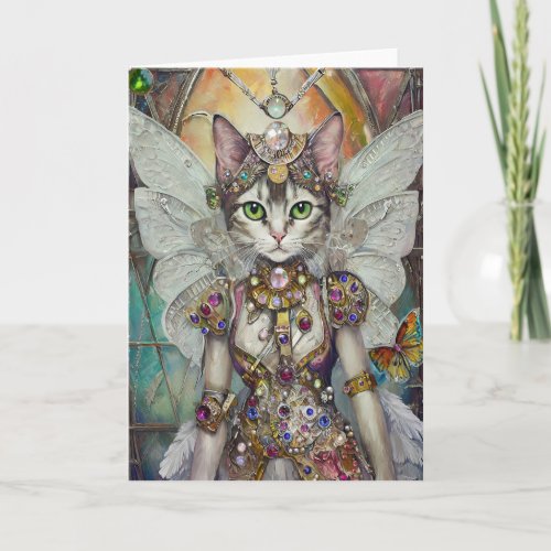 Snow Queen Cat of the Butterfly Wing Brigade Card