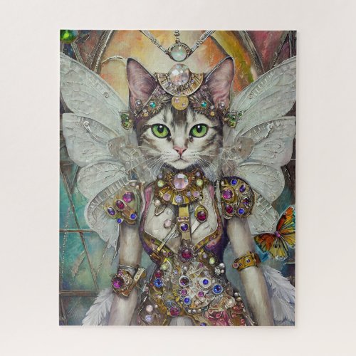 Snow Queen Cat of the Butterfly Wing Brigade Jigsaw Puzzle