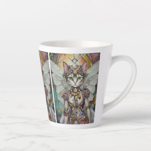 Snow Queen Cat of the Butterfly Wing Brigade Latte Mug