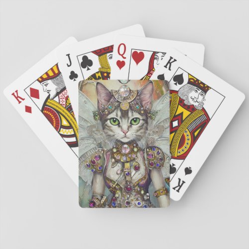 Snow Queen Cat of the Butterfly Wing Brigade Playing Cards