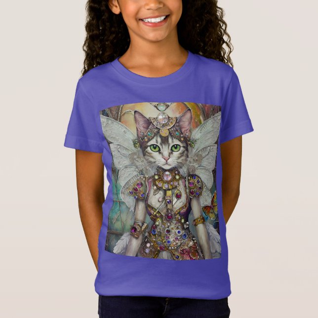 Snow Queen Cat of the Butterfly Wing Brigade T-Shirt (Front)