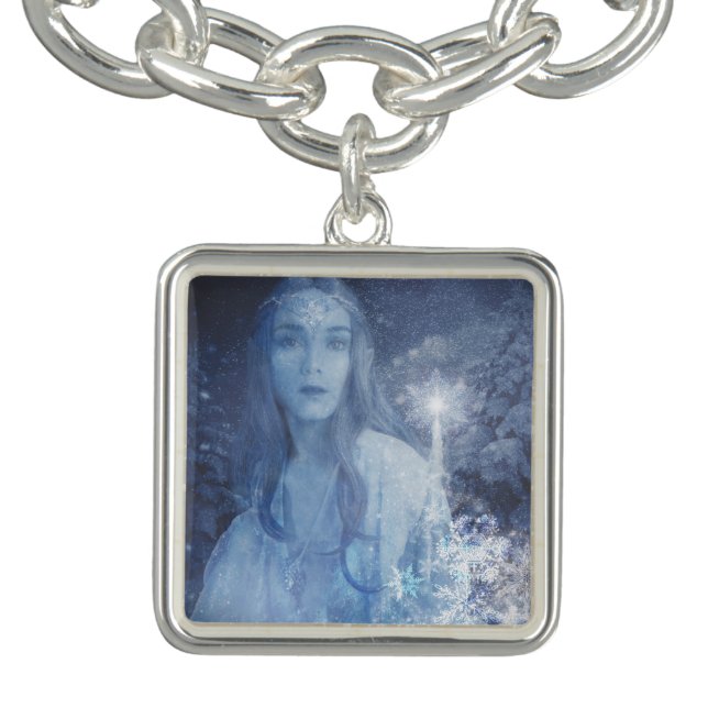 Snow Queen Christmas Fantasy Artwork Bracelet (Design)
