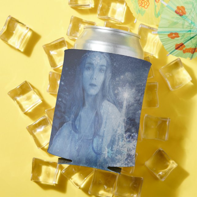 Snow Queen Christmas Fantasy Artwork Can Cooler (In Situ Summer)