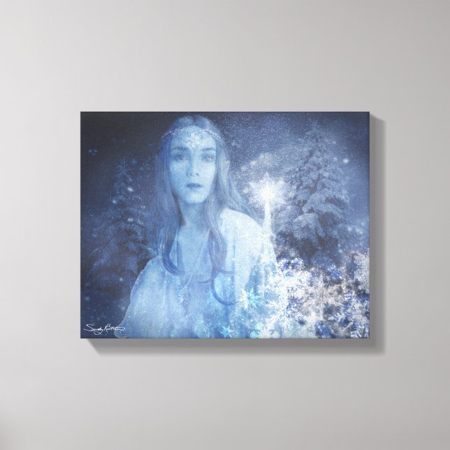 Snow Queen Christmas Fantasy Artwork Canvas Print (Front)