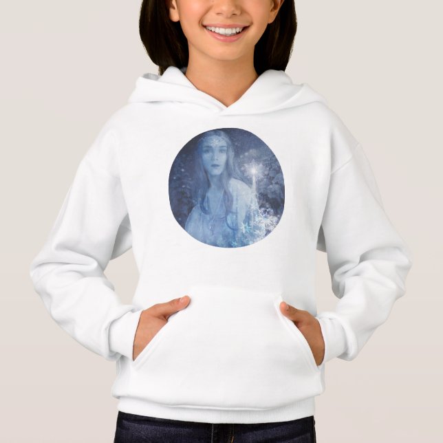 Snow Queen Christmas Fantasy Artwork Hoodie (Front)