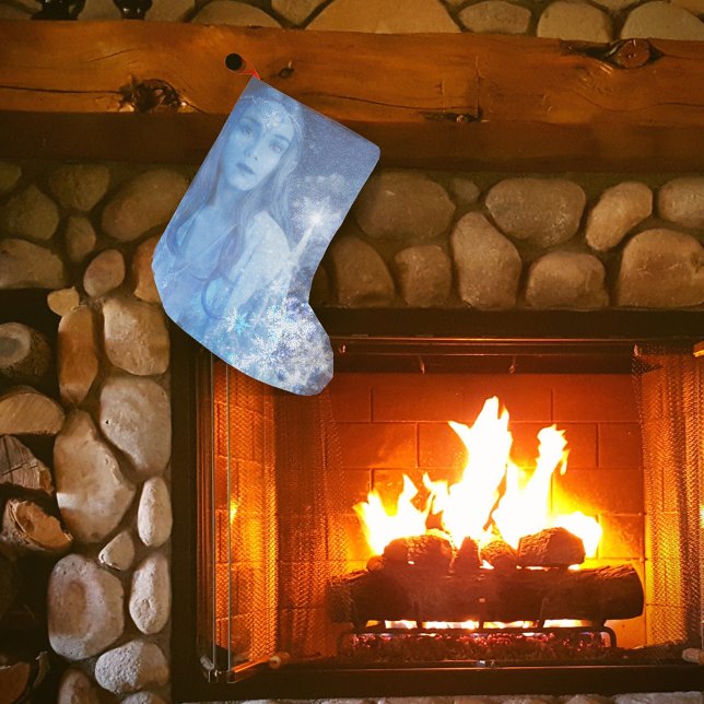 Snow Queen Christmas Fantasy Artwork Small Christmas Stocking (Creator Uploaded)