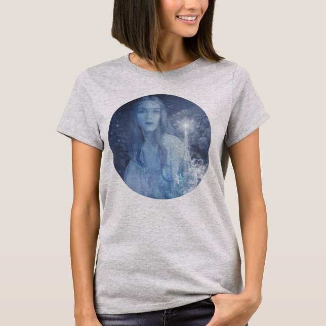 Snow Queen Christmas Fantasy Artwork T-Shirt (Front)