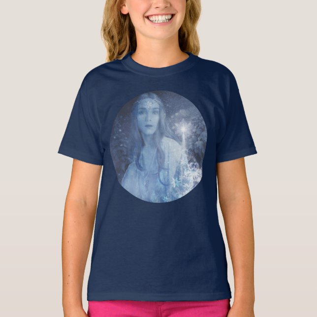 Snow Queen Christmas Fantasy Artwork T-Shirt (Front)