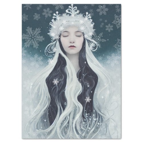 Snow Queen decoupage Tissue Paper