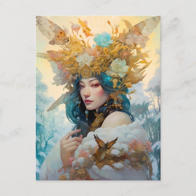 Snow Queen Fantasy Art Postcard (Front)