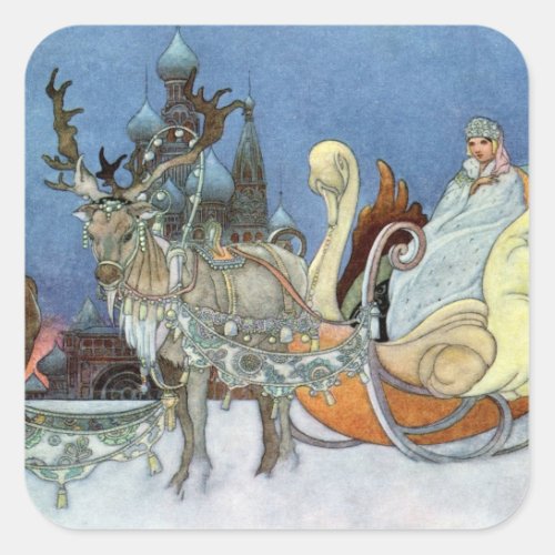 Snow Queen Ice Princess Square Sticker