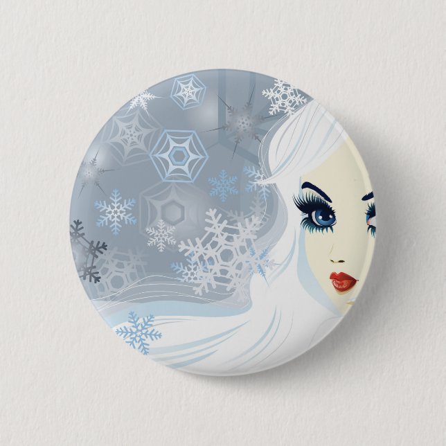 Snow queen pinback button (Front)